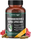 Dihydroberbérine à racines raffinées 300mg avec acide lipoïque alpha Supplément 600mg - Supplément berbère extra-fort avec acide lipoïque alpha (ALA) - Dihydroberbérine avancée pour une santé optimale