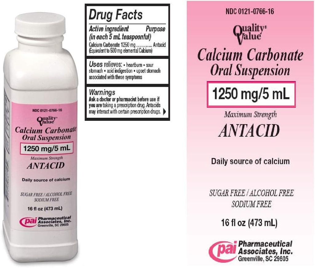 carbonate de calcium suspension orale 1250mg/5 ml - 16 Oz.