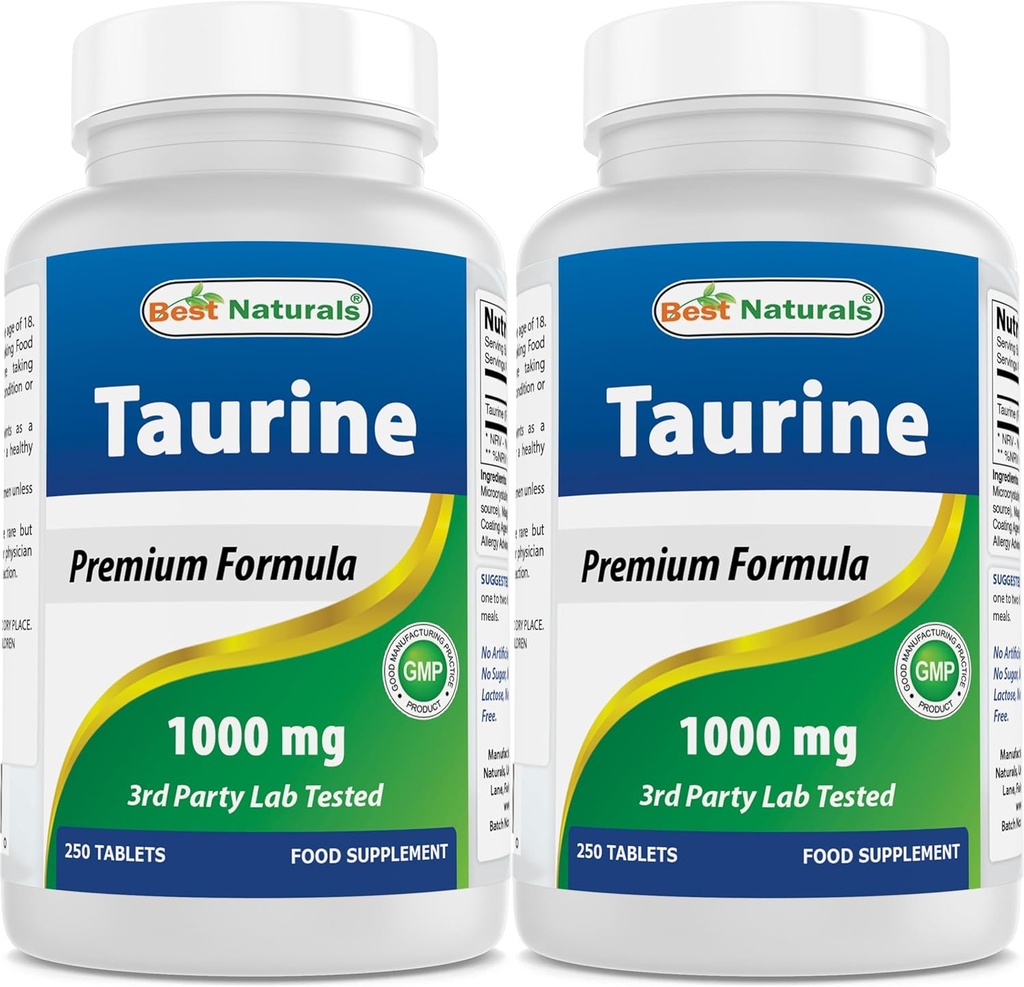 Meilleur Taurine Naturelle 1000 mg 250 Comprimés (250 Nombre (paquet de 2))