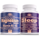Ensemble complexe d'aide au sommeil naturel Magnésium - Supplément de soutien au sommeil et supplément de magnésium - Approvisionnement d'un mois, fabriqué aux États-Unis