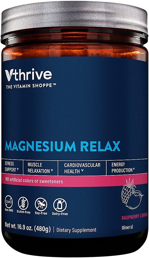 Magnésium Relax Powder - Supporte le stress et la relaxation musculaire - Lemon framboise (16,9 oz. / 100 portions)