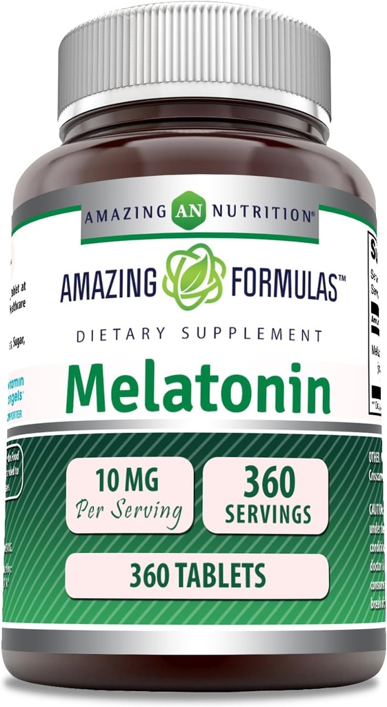 Amazing Formulas Melatonin Supplement | 10 Mg per Serving | 360 Tablets | Non-GMO | Gluten-Free | Made in USA