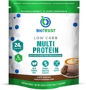 BioTrust Poudre de protéines à faible teneur en glucides – Delicious Whey & Casein Blend de vaches sans hormones herbeuses – non OGM, sans gluten (Cafe Mocha)