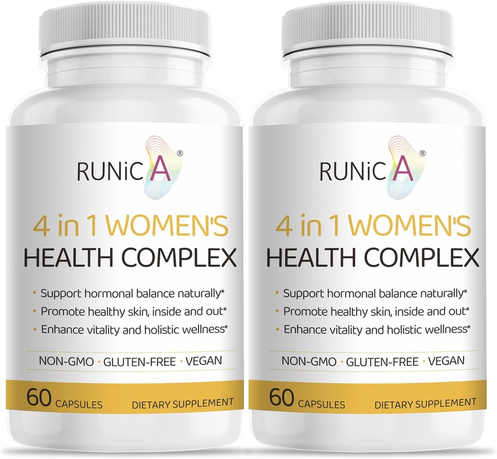 Supplément d'équilibre hormonal de 4-en-1 pour les femmes: Rosehip, Pueraria & Soiring Primrose avec Isoflavones de Soy.