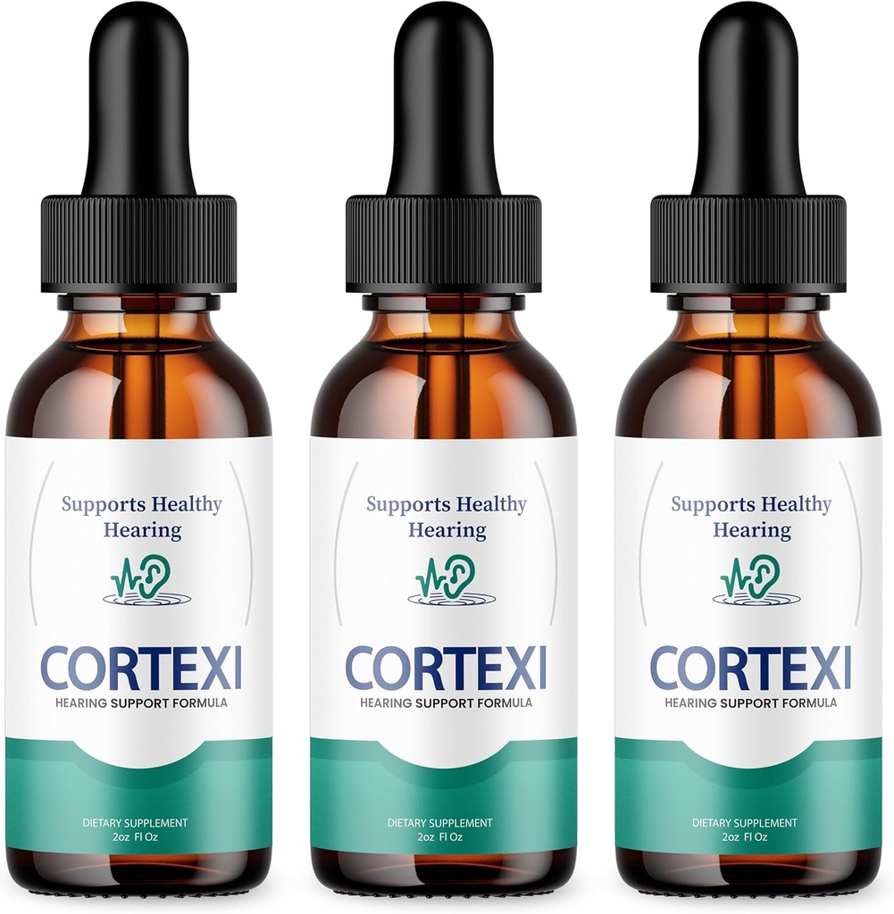 (3 Pack) Cortexi Ear Drops - Official Formula - Cortexi Tinnitus Treatment Cortexi Hearing Support Drops, Cortexi for ringing in ears, Cortexi Supplement Drops Maximum Strength New Improved (3 oz)