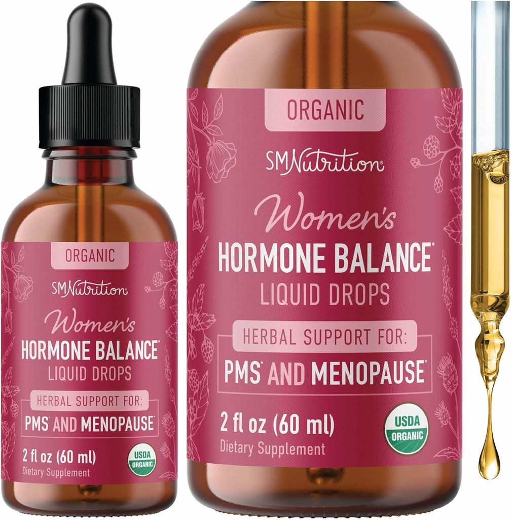 Balance hormonale gouttes liquides avec Cohosh noir, sting Nettle, Red Raspberry Leaf, Chasteberry et plus encore