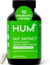 HUM Gut Instinct Daily Probiotics for Women and Men, Digestive Health, Lactobacillus, Bifidobacterium Strains for Immune Support, Probiotic Supplement for Healthy Gut Diversity, 30 Capsules