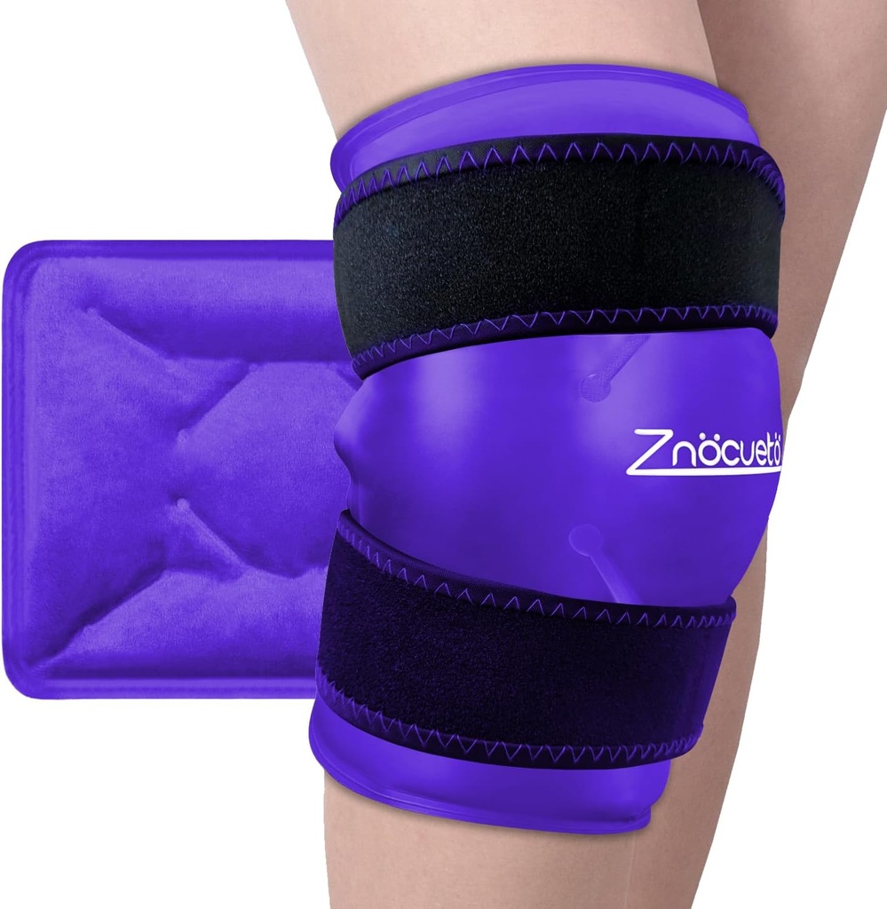 ZNÖCUETÖD pack glacé amélioré pour soulager la douleur, grand pack glacé gel pour les blessures au genou jambes réutilisables avec compression à froid pour la tendonite, l'arthrite, l'gonflement, les bleus, la chirurgie