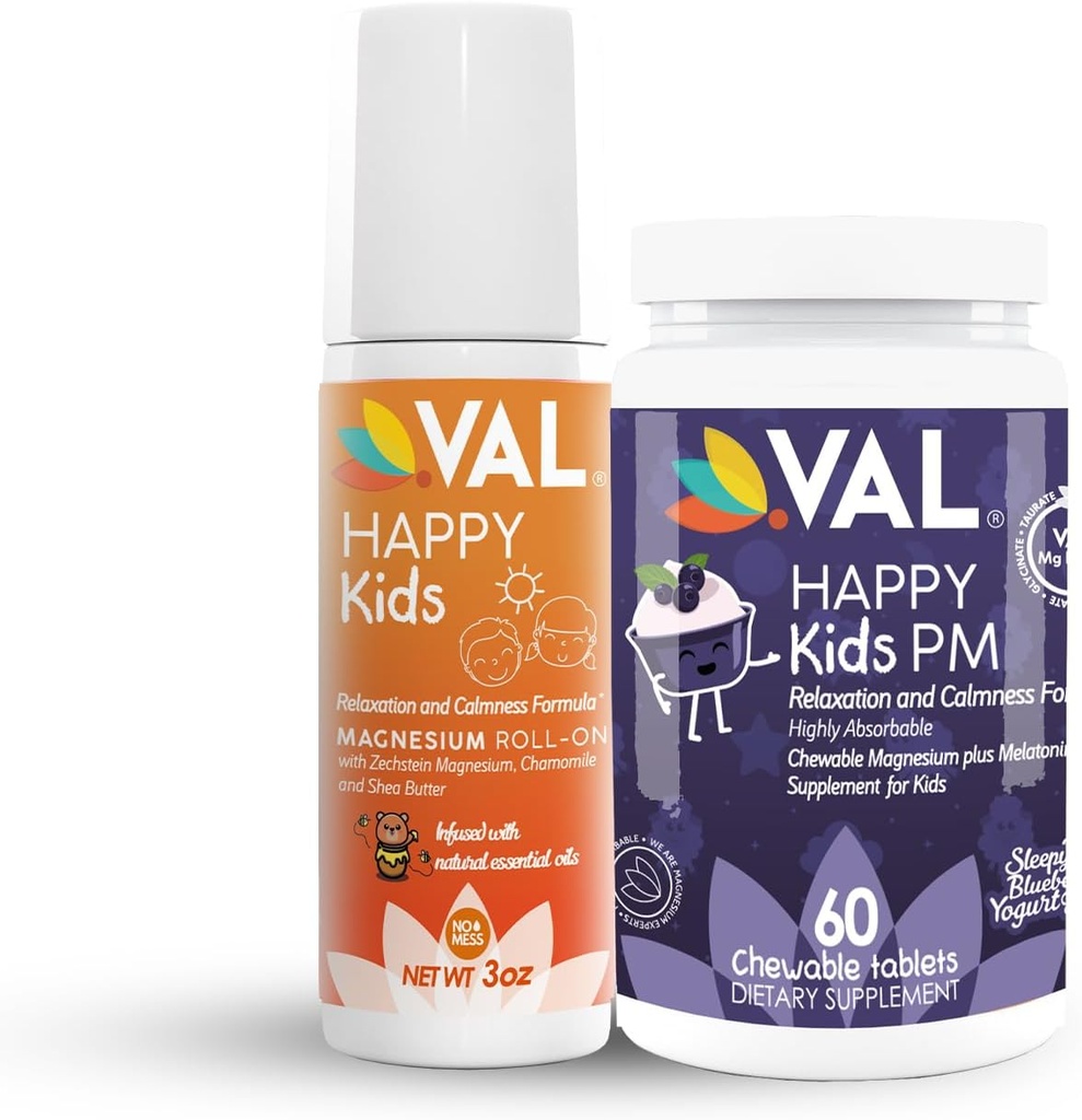 VAL Kids Bedtime Wellness Bundle: Melatonine Chews & Magnésium Roll-on