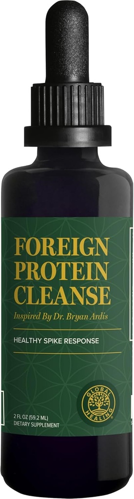 Global Healing Center - Foreign Protein Cleanse (Spike Protein Detox) - Formule de soutien avec Wormwood - Aide la désintoxication pour le soutien immunitaire - 2 Fl Oz
