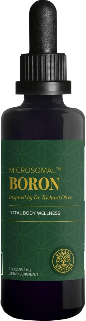 Global Healing Center - Supplément boron pour les hommes et les femmes - Plus de biodisponibles que Liposomal pour la santé des os, le métabolisme et l'absorption accrue de magnésium, 5 mg (2 Oz)