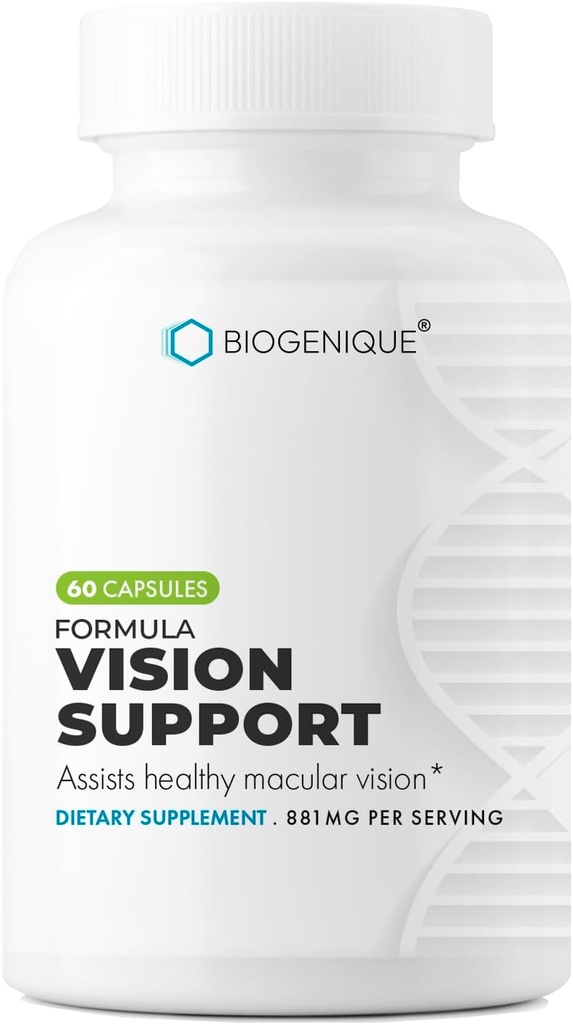Supplément de soutien de la vision avec Lutéine, Lycopène, Vitamines et Minéraux pour la santé oculaire et Vision Health Support 60 capsules - Fabriqué aux États-Unis - Non-OGM, sans gluten