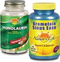 Nature's Life Monolaurin & Bromelain Sinus Ease Bundle.