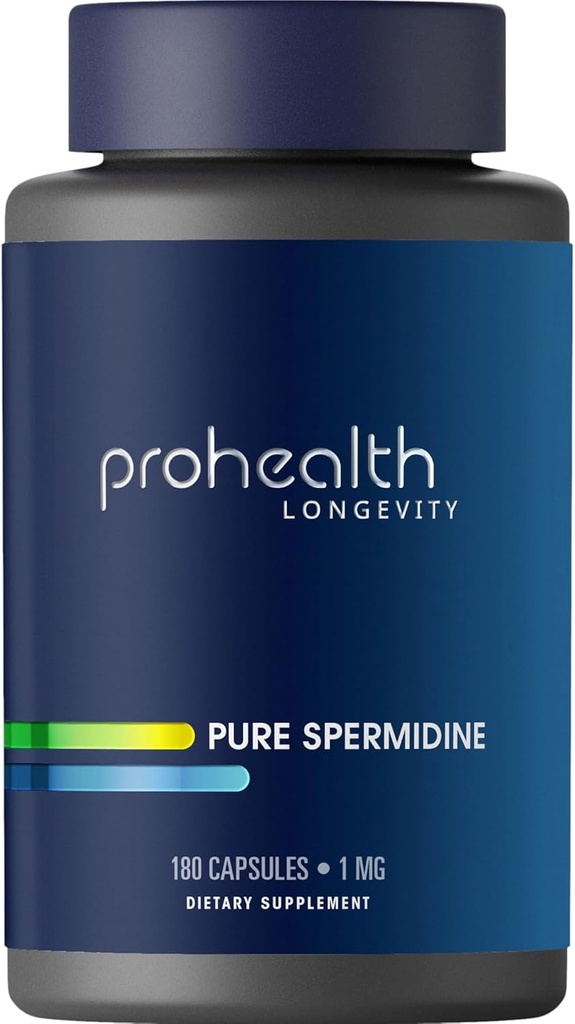 ProHealth Spermidine pure 1 mg de 180 capsules Extrait de germe de blé à base végétale pour le renouvellement cellulaire et le soutien à l'autophagie