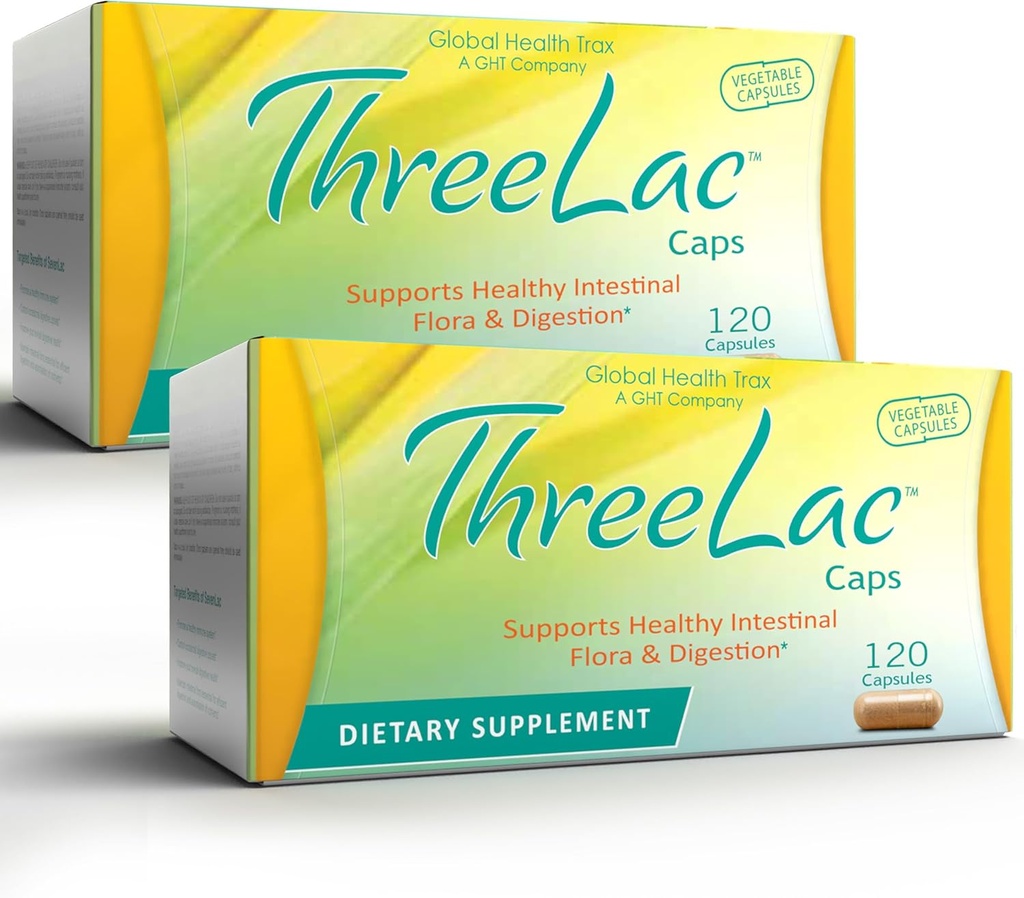 GHT - Trois capsules probiotiques Lac, 240 Ct - Soutien digestif complet pour les hommes, les femmes et les enfants - Système immunitaire et équilibre gustatif, non-OGM