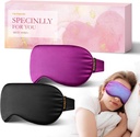 Masque à yeux froid 2PCS : Masque à yeux froids pour les yeux puants, maux de tête, migraines de soulagement - Compresseur à froid pour les cercles sombres, yeux fatigués, après chirurgie - Gel glacé réutilisable, Masque de sommeil pondéré (Noir, Purple)