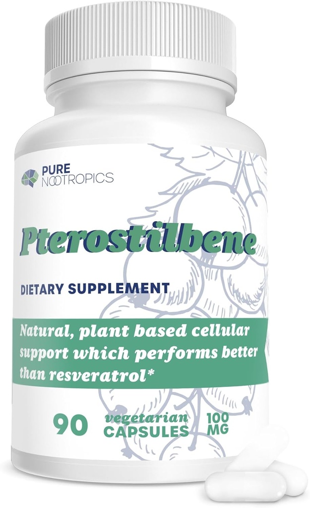 Pure Nootropics - Pterostilbene 100 mg Capsules (90)
