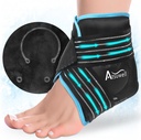Atsuwell Ankle Ice Pack Wrap, Gel Ice Pack réutilisable pour talon de cheville de pied, pied Ice Wrap avec doublure en peluche douce, traitement du compresseur froid pour le désagrément apaisant, noir