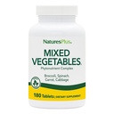 NaturesPlus Mixed Vegetables - 180 Tablets - With Broccoli, Spinach, Carrot & Cabbage - Gluten Free - 60 Servings