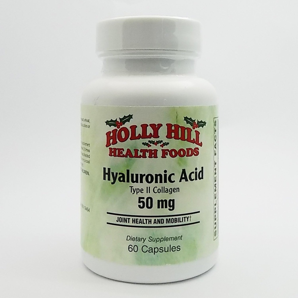 Holly Hill Health Foods, acide hyaluronique (collagène de type II) 50 MG, 60 capsules