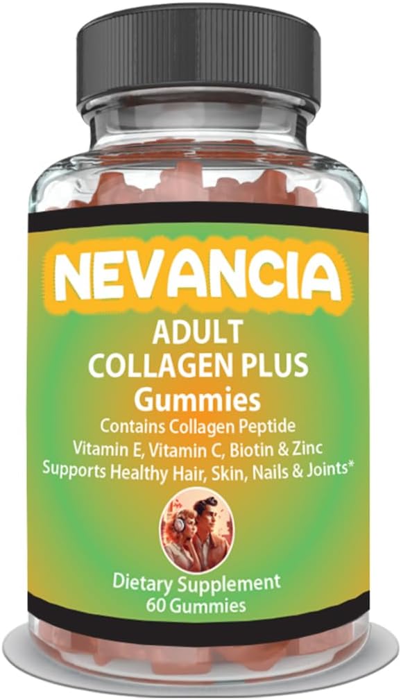 Gommies de collagène contient du peptide de collagène, de la vitamine C, de la biotine, de la vitamine E, du zinc, de la peau glamour, des cheveux plus pleins, des ongles plus forts, de la santé articulaire, 60 Gommies savoureux, 30 jours d'approvisionnement
