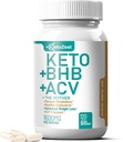 Keto ACV BHB Capsules 1600mg pour la perte de poids avancée et la combustion de graisse Belly - vinaigre de cidre de pomme biologique avec le supplément de végétalien mère Cétones - avec vitamine D3 Chrome de zinc pour les hommes femmes