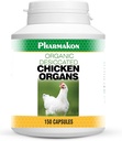 Organes de poulet déshydratés, 150 capsules, foie, coeur et rate.