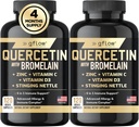 Quercetin avec Bromelain, supplément à la bouteille, vitamine C de zinc Vitamine D.O.M., sans gluten Fabriqué aux États-Unis