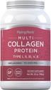 Piping Rock Multi Collagen Protéine Poudre de 32 oz Supplément pour les femmes et les hommes Types I, II, III, V, X. Non-OGM, sans gluten