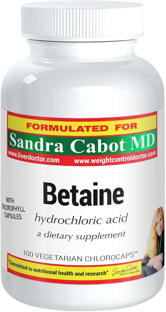 Capsules de supplément de Betaïne HCL - Betaïne HCL 100 Chlorocaps