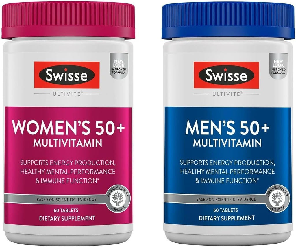 Multivitamine quotidienne suisse pour hommes et femmes 50 et plus Combo