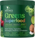 Poudre de Greens Superfood - Premium Bio Super Greens Poudre de jus - emballé avec des probiotiques, Grass de blé, Enzymes, Spiruline, Chlorella pour la santé digestive et Gut, Smoothie Drink Mix - 28 portions