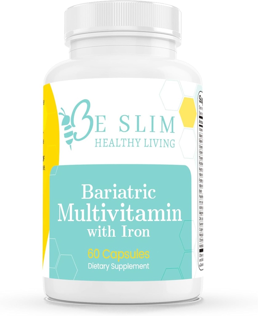 Être mince Vie saine Multivitamine bariatrique avec fer - 22,5mg Fer, 60 Capsules - ASMBS Conforme - Idéal pour les patients bariatriques - Supplément une fois par jour