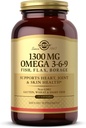 Solgar 1300 mg Omega 3-6-9, 120 Softgels - Supplément à l'huile de poisson - Soutien à la santé articulaire et cutanée - Inclut les graines de lin et le bore - Contient des acides gras Omega 3 de l'EPA et du DHA - 40 portions