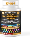 Dash of Vigor 17-in-1 Amla Extract, Papain Supplement, Nattokinase Diosmin Hesperidin Supplement, CoQ10 with Turmeric Extract, Horse Chestnut Extract, Vitamin C and Rutin, USA, 60 Capsules