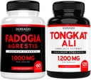 Fadogia Agresti Extract (60 comte) La force maximale pour la performance athlétique et la masse musculaire et Tongkat Ali pour les hommes (120 capsules) Longjack Tongkat Ali pour la santé et la vitalité des hommes - États-Unis Fabriqué