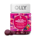 Immunité OLLY Gummy, Immune Support, Elderberry, Zinc, Vitamine C, Supplément, Berry Flavor, 15 jours d'approvisionnement - 45 Comte