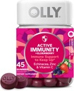 Immunité OLLY Gummy, Immune Support, Elderberry, Zinc, Vitamine C, Supplément, Berry Flavor, 15 jours d'approvisionnement - 45 Comte