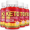 Keto ACV Gummies - 1500MG ACV Keto Gummies for Women Men - Vegan & Non-GMO, 4 Pack