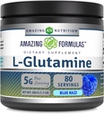Amazing Formulas L-Glutamine Powder | Amino Acid Supplement | Non-GMO | Gluten Free | Made in USA (Blue Raspberry | 1.1 Lb)