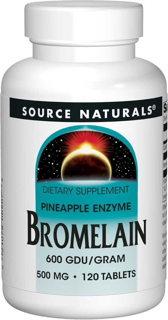 Source Naturals Bromelain 500mg Supplément enzymatique protéolytique - 120 comprimés (paquet de 2)