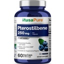 NusaPure Pterostilbene 250mg par Veggie Caps, 60 Nombre (non OGM, végétalien)