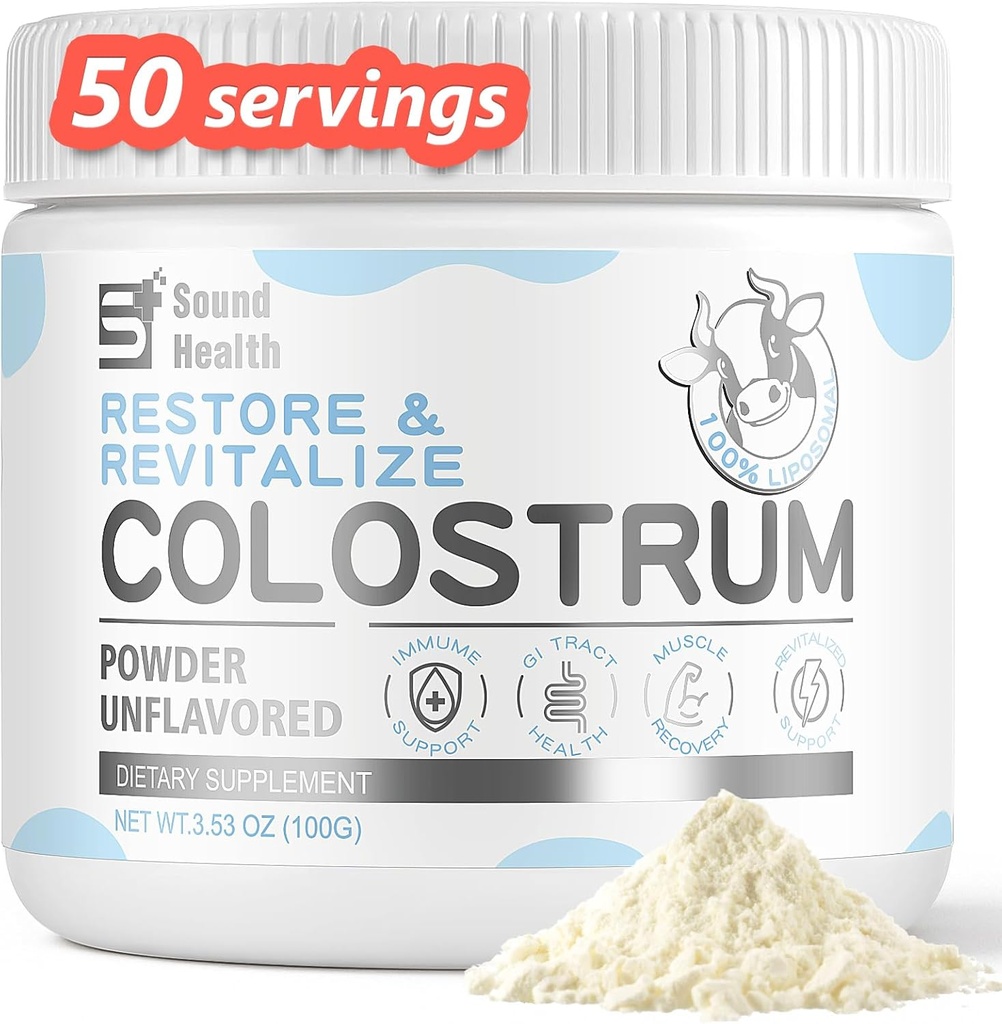Colostrum Supplement Powder for Humans - Organic Bovine Colostrum Supplement for Gut Health, Beauty, and Immune Support - Unflavored (73 Servings)