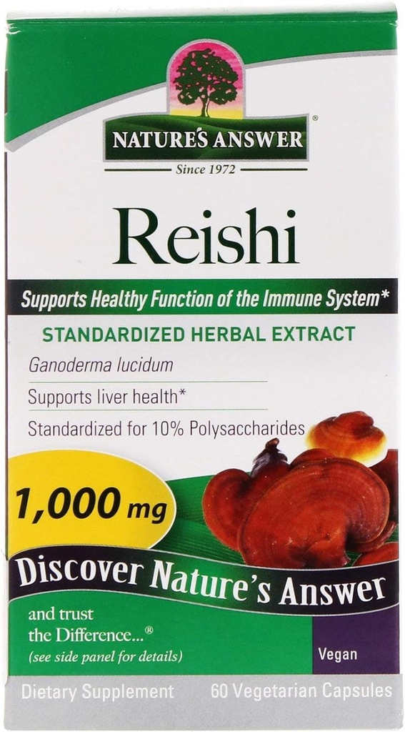 La réponse de la nature Reishi Mushroom Capsules normalisées, 60-Count.