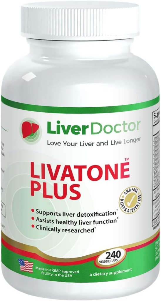 Plus Liver Detox Capsules Liver Cleanse and Detox Pills with Milk Thistle and Antioxidants (240 Count)