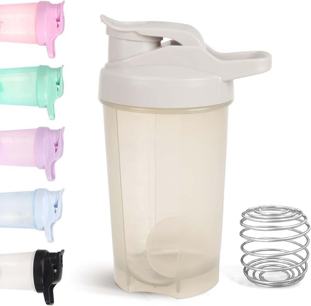 D.Y.A 16oz Shaker Bottle，Leak Proof Sports Shaker Cups for Protein Shakes，Shake Bottle for Pre Workout and Travel To Go，BPA Free & Easy Clean Protein Shaker Bottle,Grey