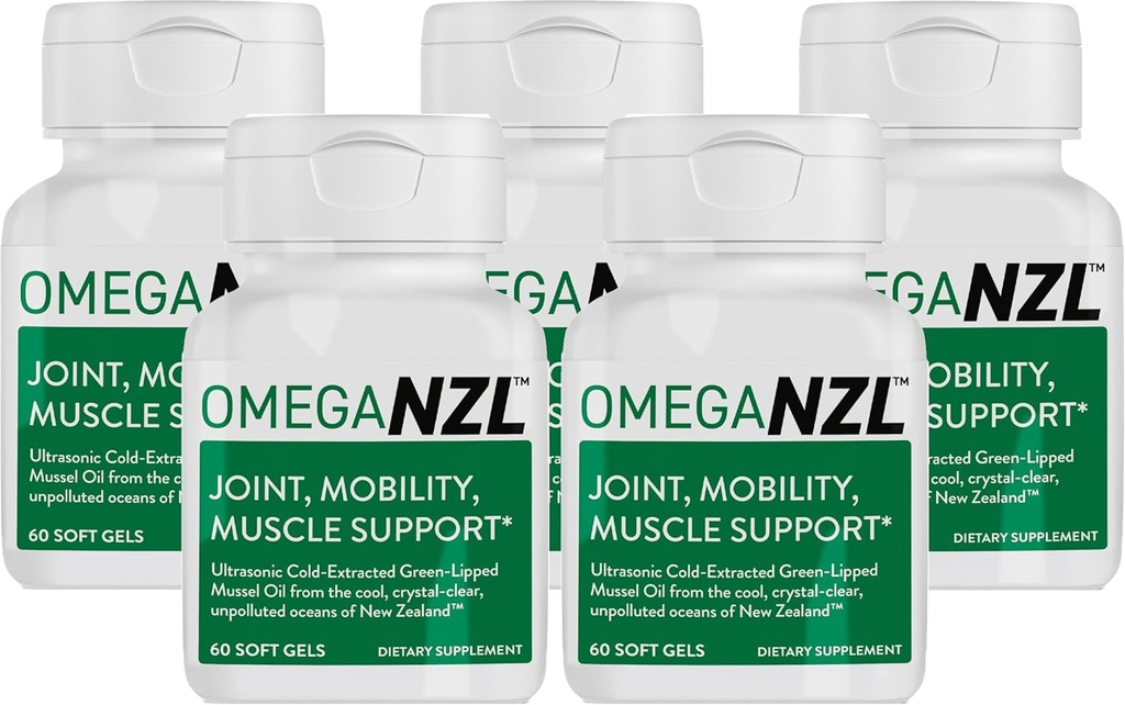 Supplément de soutien de joint oméga-3 original, meilleur soulagement des muscles naturels, huile de moules à l'état vert, 300 softgels, sans arrière-goût de poisson