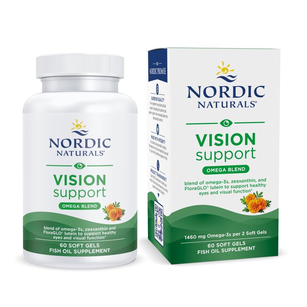 Nordic Naturals Omega Vision, citron - 60 gels doux - avec Zeaxanthin et FloraGLO Lutein, pour les yeux et la vision sains - 30 portions
