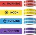 Stickers Médecine Instruction Médicament Étiquette Papier Permanent Étiquette AM NOON PM pour Pill case Planner 0.4 * 1.6inch (Bonjour matinal)