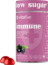 vitafive Gummies de la mûre aînée - faible teneur en sucre immunitaire pour les adultes - avec vitamine C et citrate de zinc - végétalien, sans allergène (50 Ct)